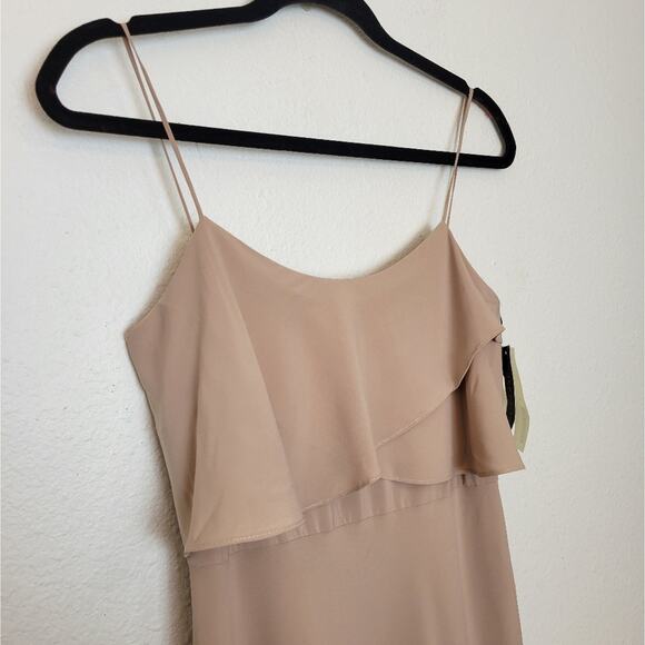 🚨NEW JENNY YOO Blake Dress In Truffle Tan Crepe Wedding Bridesmaid Prom Size 0 - Picture 3 of 14